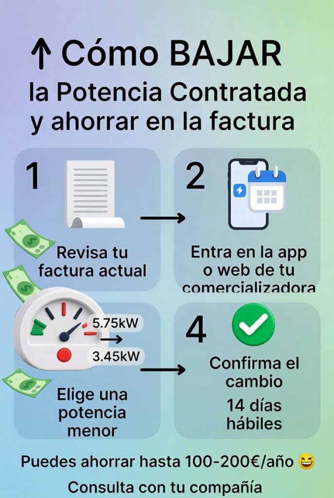 como bajar la potencia contratada